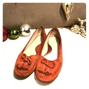 Cole Haan Ultra Soft Suede Tassel Moccasins